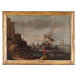 DUTCH PAINTER, FIRST HALF 18TH CENTURY



VIEW OF HARBOUR WITH BOATS, FISHERMEN AND TURKS 

Oil on