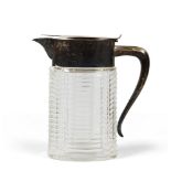 CARAFE IN GLASS AND SILVER PLATE, 1960s 

Size cm. 30 x 13 x 31.