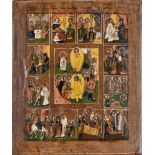 RUSSIAN SCHOOL, 19TH CENTURY



THE TWELVE EASTER FESTIVITIES WITH THE DESCENT OF CHRIST TO THE