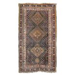 FINE E RARE CAUCASIAN BORDYALU RUG, EARLY 20TH CENTURY

triple medallion and secondary motifs with