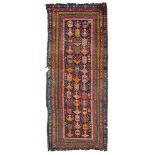 RARE CAUCASIAN ALPAN KUBA RUNNER RUG, LATE 19TH CENTURY

multicoloured geometric designs and