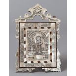 ICON IN MOTHER OF PEARL, PROBABLY NAPLES, EARLY 19TH CENTURY

engraved with figure of Saint