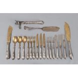 COMPOSITE SILVER FLATWARE SET, 20TH CENTURY

comprising of six dessert spoons, six dessert forks,