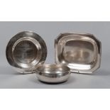 THREE BOWLS IN SILVER, 20TH CENTURY

various shapes.

Maximum size cm. 5 x 32 x 27.

Overall