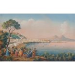 NEAPOLITAN PAINTER, LATE 19TH CENTURY



FOLK DANCING ON THE GULF OF NAPLES 

Gouache on paper,