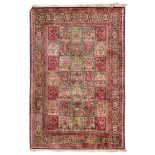 KASHAN CARPET, MIDDLE OF 20TH CENTURY with tile design, boteh and flowers. Border flowers and