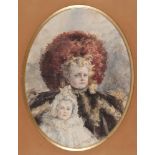 FRENCH PAINTER, LATE 19TH CENTURY



PORTRAIT OF CHILDREN

Watercolour on oval paper, cm. 41 x 31