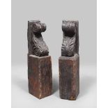 COUPLE OF WOODEN DECORATIONS, SOUTHERN ITALY XVI CENTURY