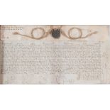 MANUSCRIPT EDICT, 18TH CENTURY

on parchment.

Size of sheet, cm. 30 x 55.

Framed