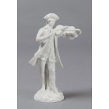 FIGURE IN WHITE PORCELAIN, PROBABLY GINORI 19TH CENTURY

depicting cello player.

h. cm. 19.