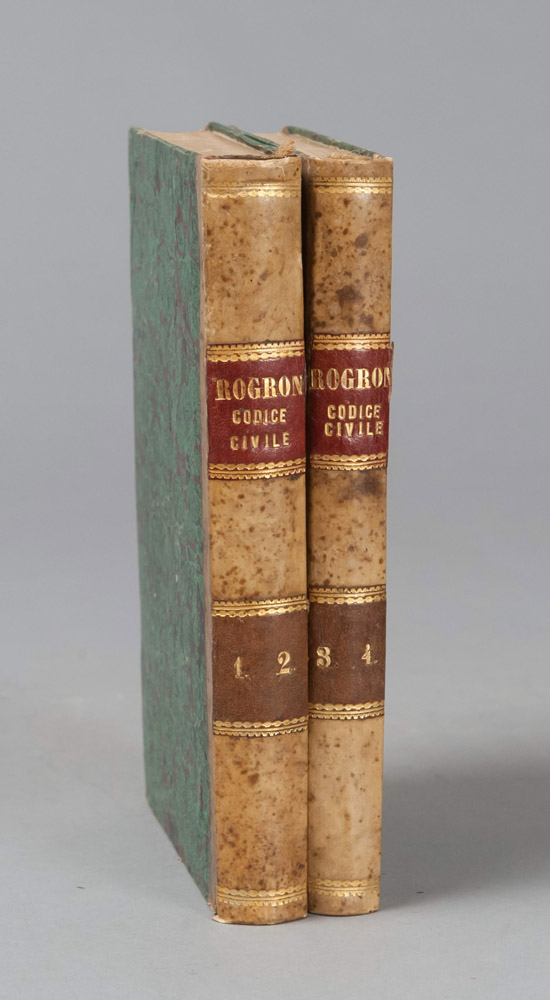 Giuridica

G.A. Rogron, Il Codice Civile. Due volumi. Ed. Napoli 1856.

Mezza pelle.