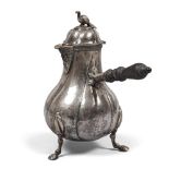 COCOA CUP IN SILVER, VENEZIA 18TH CENTURY

with figure of duck on the lid. Spout as grotesque