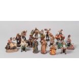 SEVENTEEN GROUPS IN POTTERY, SICILY 20TH CENTURY
depicting crib figures and peasants.
Max. size