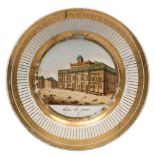 PLATE IN PORCELAIN, FRANCE 19TH CENTURY

painted with view palace in well. 

Diameter cm. 21.