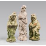 THREE FIGURES OF KINGS IN CLAY, PUGLIE END XIX CENTURY