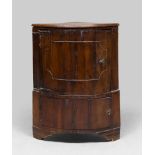 CORNER CABINET IN WOOD TINTED AS WALNUT, ELEMENTS OF THE 18TH CENTURY

crescent shaped front with