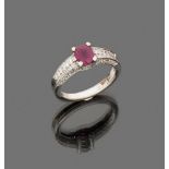 LOVELY RING

in white gold 18 kt., with central oval cut ruby and diamonds.

Ruby ct. 1.30 ca.,