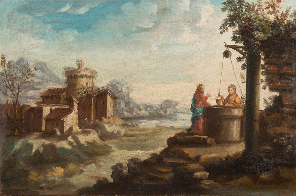 PAINTER FROM VENETO, 18TH CENTURY



CHRIST AND THE SAMARITAN AT THE WELL

Oil on canvas, cm. 31,5 x