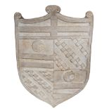 FAMILY CREST IN WHITE MARBLE, 15TH-16TH CENTURY

carved in geometric pattern with waning moons.