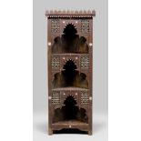 ARAB CORNER CABINET, LATE 19TH CENTURY

in carved wood, with inlay in mother of pearl. Open front