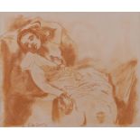 ITALIAN PAINTER, 20TH CENTURY



RECLINING NUDE

Red pencil on beige paper, cm. 30 x 35

Signed '