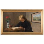 EUROPEAN PAINTER, LATE 19TH CENTURY



YOUNG LADY READING

Oil on canvas, cm. 50 x 93

Unsigned