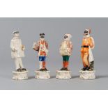 FOUR FIGURES IN EARTHENWARE, COZZI, 19TH CENTURY

depicting Carnival costumes and masks. Bases