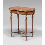 FINE WORK TABLE, FRANCE, PERIOD OF NAPOLEON III

in Madagascar rosewood, with rich inlay in bois