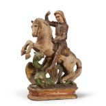 IMPORTANT SCULPTURE IN LACQUERED WOOD, PROBABLY FERRARA, LATE 17TH CENTURY

full polychrome,