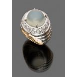 RING

in white gold 18 kt., with central moonstone and surround in diamonds.

Diamonds ct. 0.80 ca.,