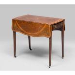 FINE TABLE IN MAHOGANY, ENGLAND 19TH CENTURY

with elm and bois de rose and inlay of sheaves of