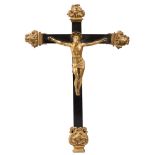 FINE CRUCIFIX IN BRONZE, CENTRAL ITALY EARLY 18TH CENTURY

with fine sculpture of Christ and