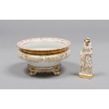 FIGURE OF PRINCESS AND BOWL IN PORCELAIN, JACOB PETIT, 19TH CENTURY

glazed white, polychrome and