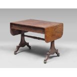 FINE TABLE IN MAHOGANY, PROBABLY FRANCE 19TH CENTURY

two front drawers. 

Size when closed cm. 73 x