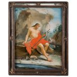 NEAPOLITAN PAINTER, 19TH CENTURY



LANDSCAPE WITH SAINT JOHN THE BAPTIST

Oil on glass, cm. 25 x