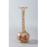 VASE IN GLASS, 19TH CENTURY

pattern of ivy in gold. With central oval in porcelain decorated with