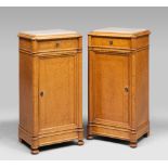 FINE PAIR OF BEDSIDES IN ELM, BIEDERMAIER PERIOD

parallelepiped shape, front with one drawer and
