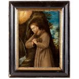 FLEMISH PAINTER, EARLY 17TH CENTURY



LANDSCAPE WITH SAINT FRANCIS PRAYING

Oil on copper, cm. 22,5