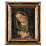 FLEMISH PAINTER, 17TH CENTURY



VIRGIN IN PRAYER

Oil on copper, cm. 17,5 x 14



FRAME

Frame