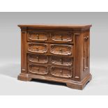 FINE DRESSER IN WALNUT, EMILIA, ELEMENTS OF THE 18TH CENTURY

with rectangular top and four drawers,