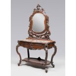 DRESSING TABLE IN MAHOGANY, PROBABLY NAPLES, PERIOD OF LOUIS PHILIPPE

with foliate intaglio