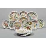 FOURTEEN PLATES IN CERAMIC, VIERO BASSANO, EARLY 20TH CENTURY

glazed white and polychrome, floral