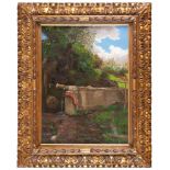 ITALIAN PAINTER, LATE 19TH CENTURY



LANDSCAPE WITH FOUNTAIN

Oil on canvas, cm. 61 x 45

Traces of