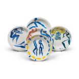 ANTONIO VANGELLI (Roma 1917 - 2004) Cinque piatti in ceramica manifattura Richard Ginori