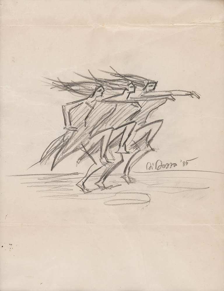 PITTORE ITALIANO XX SECOLO Figure in movimento, 1935