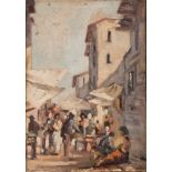 CESARE CIANI (Firenze 1854 - 1925) MERCATO NEL VICOLO