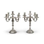 BELLA COPPIA DI CANDELABRI IN ARGENTO, FIRENZE 1944/1968