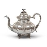 SILVER TEAPOT, 19TH CENTURY Measures cm. 20 x 24, weight gr. 730.