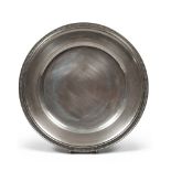 SILVER PLATTER, ITALY, BRESCIA FIRST HALF 20TH CENTURY Diameter cm. 30, weight gr. 470.