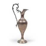 A BEAUTIFUL SILVER SPOUT, ITALY 20TH CENTURY smooth body with hurled circles, handles to vegetable